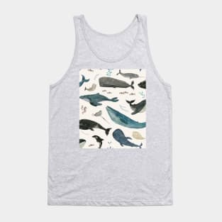 Whale song (blue) Tank Top